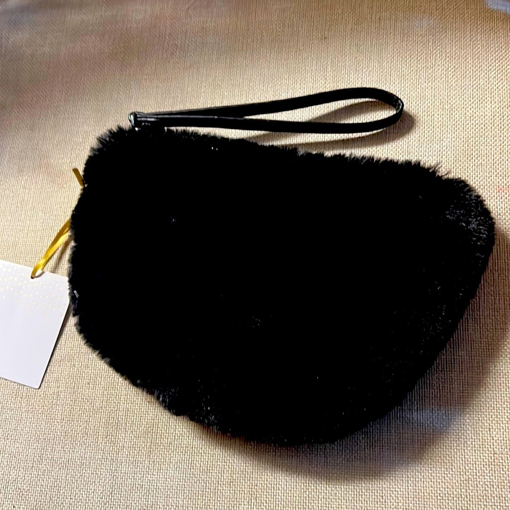 New House of Harlow 1969 Faux Fur Cosmetic Bag $50 NWT